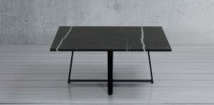 Mesa de Centro Cuadrada Stone Negro Mármol Monterrey