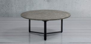 Mesa de Centro Circular Stone Negro Mármol Santo Tomas