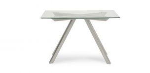 Mesa Consola Cuadrada de Cristal 110 x 45 cm Zeit Plata