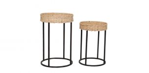 Juego de Mesas Redonda Gama Beige 2 Piezas