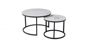 Juego de Mesas Redonda Corea Blanco 2 Piezas