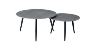 Juego de Mesas Redondas Kamil Gris