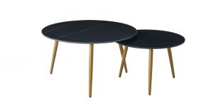 Juego de Mesas Redondas Lagos Negro