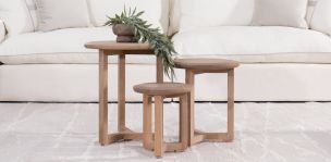 Juego de Mesas Trifecta Rosa Morada 3 Piezas