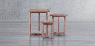 Juego de Mesas Trifecta Rosa Morada 3 Piezas