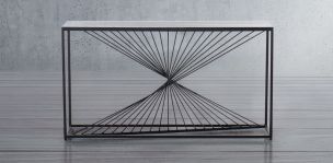 Mesa Consola de Cristal Volcano Negro