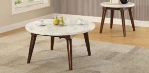 Mesa De Centro Circular Gasha Blanco