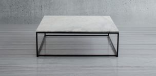 Mesa De Centro Cuadrada Stone Mármol Carrara