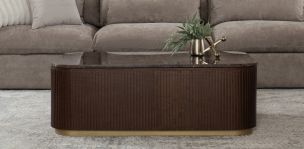 Mesa de Centro de Mármol 140 x 80 cm Astor Nogal