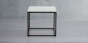 Mesa Lateral Cuadrada Stone Mármol Carrara