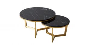 Juego de Mesas Redondas Turner Negro