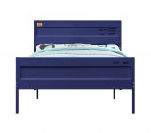 Cama Matrimonial Cargo Metal Azul