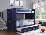 Cama Baja Con Ruedas Giratorias Cargo Metal Azul