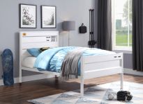 Cama Individual Cargo Metal Blanco