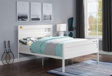 Cama Matrimonial Cargo Metal Blanco