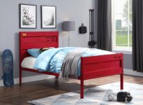 Cama Individual Cargo Metal Rojo