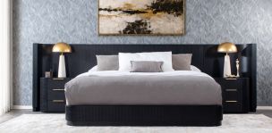 Recámara King Size Astor Negro con Extensión