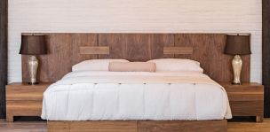 Cabecera King Size Finn Madera Nogal