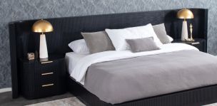 Cabecera King Size con Extensión Astor Negro