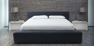 Cama King Size Camerún Azul Cobalto Piel