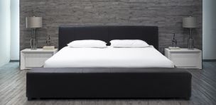 Cama King Size de Piel Bora Negro
