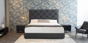Cama Queen Size Alina Gris Oxford