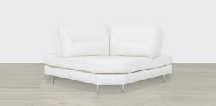 Sillón Esquinero de Piel Biccari Blanco 