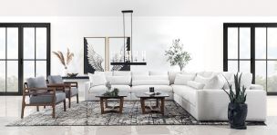 Sala en L Derecha Alexander Blanca 5 Piezas