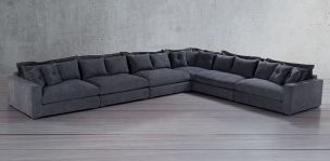 Sala Esquinera Ashmont Gris 6 Piezas