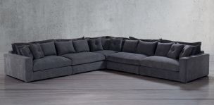 Sala Esquinera Ashmont Gris 5 Piezas