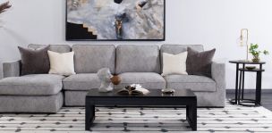 Sala en L 3 Piezas Izquierda Bogart Gris