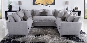 Sala Modular en U Daria Gris 5 Piezas