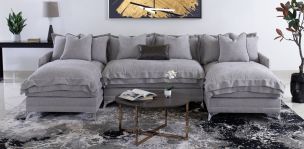 Sala Modular en U Daria Gris 3 Piezas