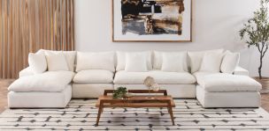 Sala Modular en U Elysee Blanco 4 Piezas
