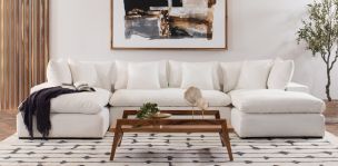 Sala Modular en U Elysee Blanco 3 Piezas