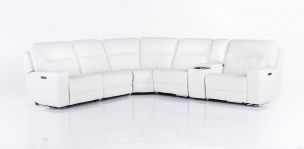 Sala Esquinera con Reclinables Eléctricos Cl Calgary Blanco