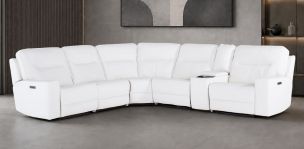 Sala Esquinera con Reclinables Eléctricos Cl Calgary Blanco