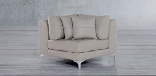 Sillón Esquinero Piel Susan Gris