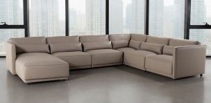 Sala Modular Izquierda de Piel Forever Gris