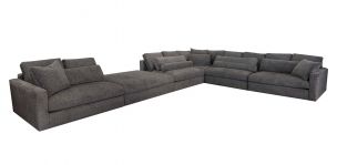 Sala Modular con Ottoman Alexander Gris 6 Piezas