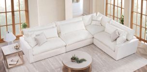 Sala Esquinera Kitson Beige 4 Piezas