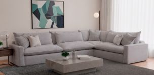 Sala Esquinera Kitson Gris 4 Piezas