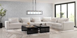 Sala Modular Lemans Blanco 6 Piezas con Sillones