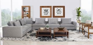 Sala Modular Lemans Gris 6 Piezas con Sillones