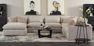 Sala Modular Izquierda Lugano Beige 6 Piezas