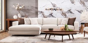 Sala en L Izquierda Winnipeg Blanco