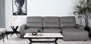 Sala en L con Asiento Deslizable Lynn Gris