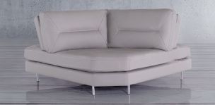Sillón Boal Esquinero de Piel Biccari Silver