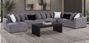 Sala Modular Izquierda Bella Gris Oxford 5 Piezas