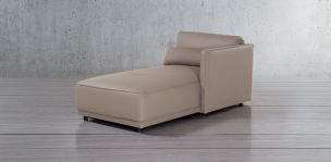 Chaise Long Derecho de Piel Forever Gris